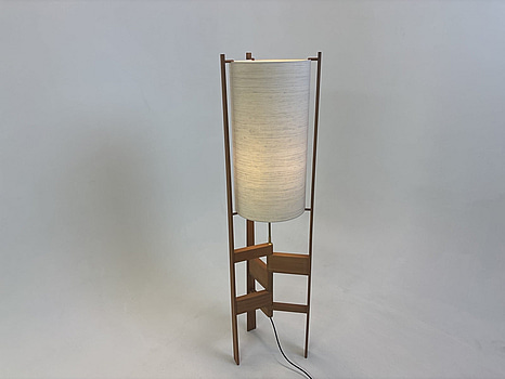 Golvlampa Xandl.nl, tyg och ek