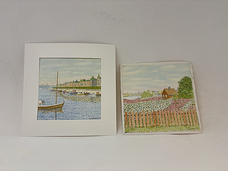 2 st. Tavlor av Denes perger