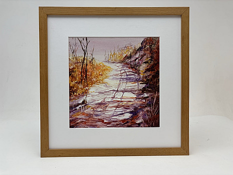 Tavla i ram signerad: "Ferraro 08"