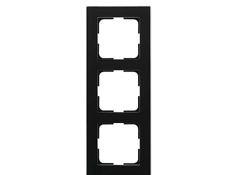 Kombinationsram/täckram Elko, PLUS Option, svart glas, sotat, 3-fack