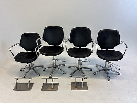 4 st. Frisörstolar inkl. 3 st. fotstöd