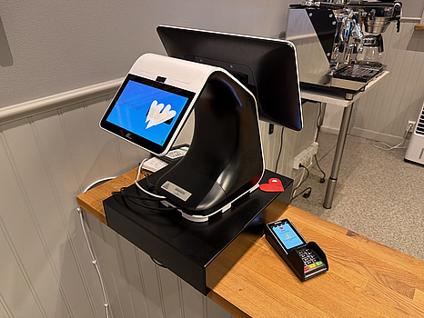 Kassaregister med kortläsare