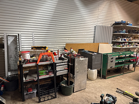 Verkstadsinredning Worksystem & Edströms till skåpbil