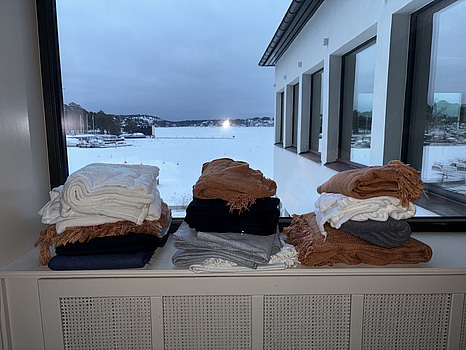 Parti med filtar, olika storlekar färg, och modeller