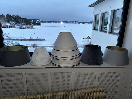 Parti med lampskärmar