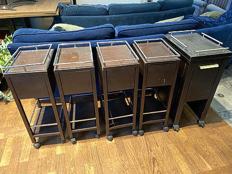 5 st. hurtsar på hjul