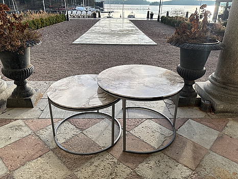 2 st. Soffbord - marmorlaminering