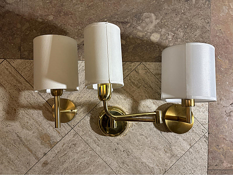 3 st. vägglampor, olika modeller