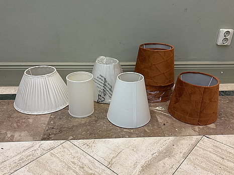 9 st. Parti med diverse lampskärm