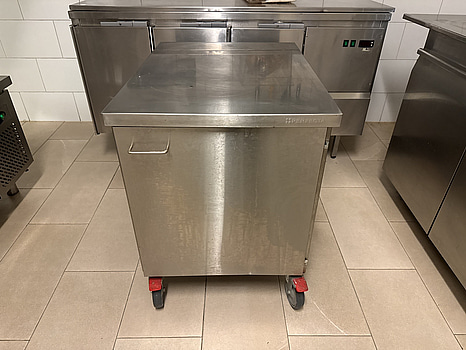 Rostfri bänk på hjul Perfecta | 60x80x80 cm