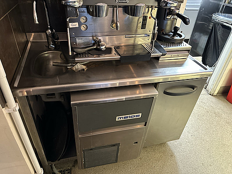 Köksbänk med förvaringsskåp och diskho, Rostfri