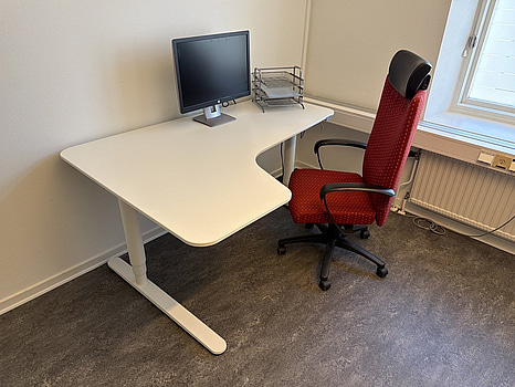 Höj/sänkbart bord, datorskärm m.m.