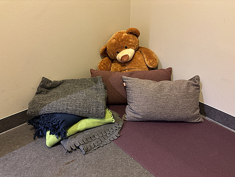 Yogamatta, kuddar, filtar och gosedjur