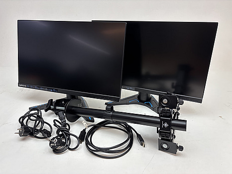 2 st. Datorskärmar, Lenovo G24e-20, 24 tum, inkl. skärmstativ
