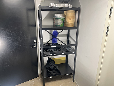 Lagerhylla inkl. Kvittorullar mm.