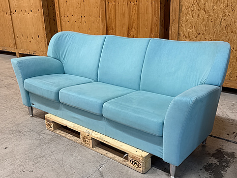 Designsoffa 3-sits, Brunstad (ljusblå)