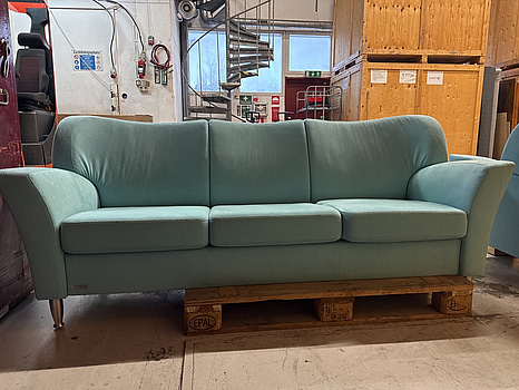 Designsoffa 3-sits, Brunstad (ljusblå)