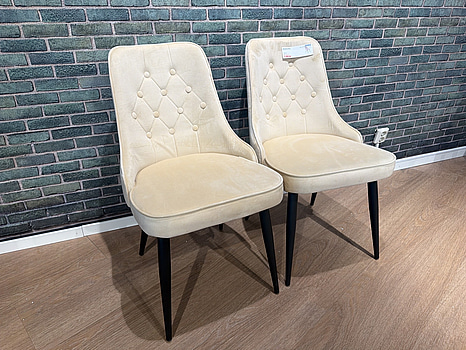 Velvet Deluxe lyxstol i sammet, beige, 2 st, Venture Home