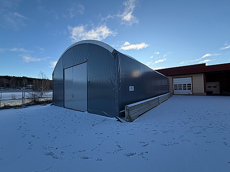 Lagertält Hallbyggarna, 10x20x4 m, grå, 2022