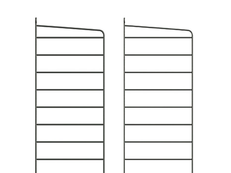 6 st. Väggavel String, grå, 50x20 cm.