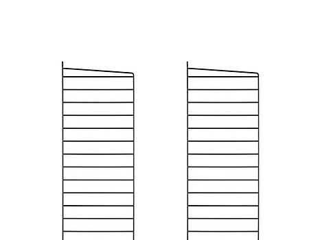4 st. Väggavel String, svart, 75x30 cm.
