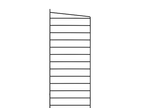 4 st. Golvgavel String, svart, 85x30 cm.