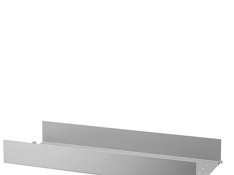 Hyllplan String Furniture, Metal shelf high edge 58x20 grå