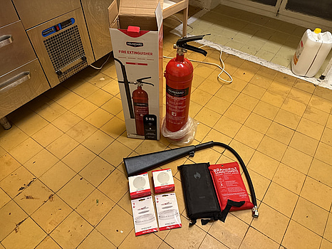 Brandsläckare, brandfiltar & brandlarm