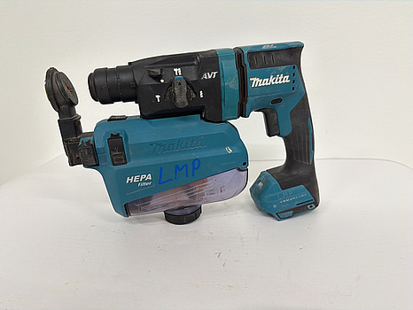 Batteridriven borrhammare Makita DHR182, 18V, Dammsamlare Makita DX05