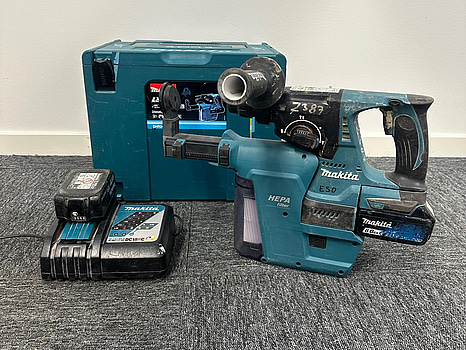 Kombihammare Makita DHR243, HEPA-dammutsugsfäste DX-02, ink batteri & laddare