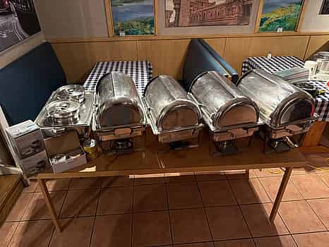 Buffépaket, 4× chafing dish med rullock, soppstation