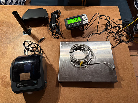 Stathmos butiksvåg, etikettskrivare och skanner