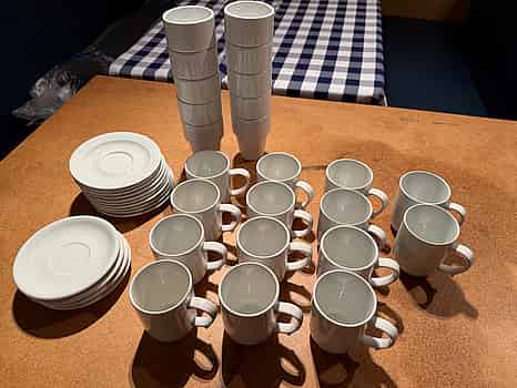 Kaffemuggar Figgjo Norway & Blocho, med fat