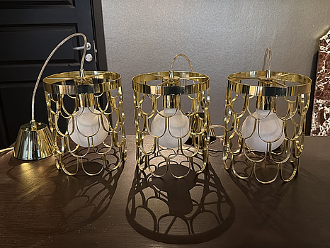 Lampor, 5+1 st, guldfärgade