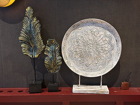 Dekorationsset,metallfjädrar, mandalaplåt