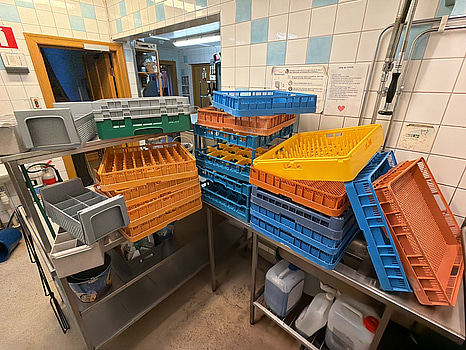 Diskkorgar, 16st samt 4st bestickkorgar