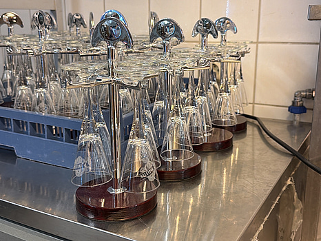 Glasställ för snapsglas, 15 st, med glas