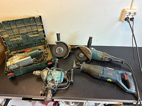 Tigersåg, vinkelslip m.m.