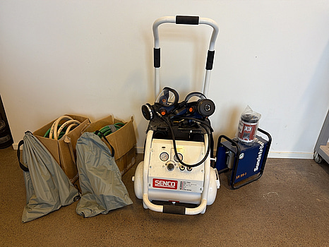 Saneringskitt med masker & kompressor