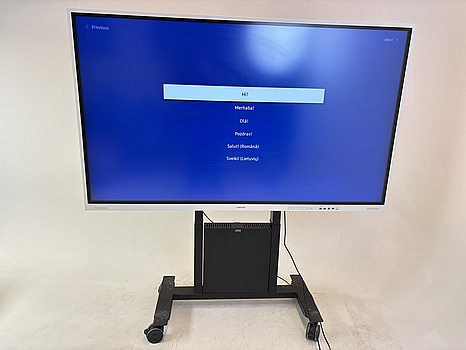 Skärm Samsung Flip, WM85B 85 tum touchskärm inkl. TV-ställ på hjul