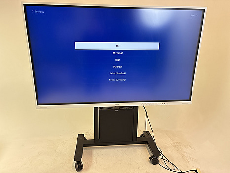 Skärm Samsung Flip, WM85B 85 tum touchskärm inkl. TV-ställ på hjul