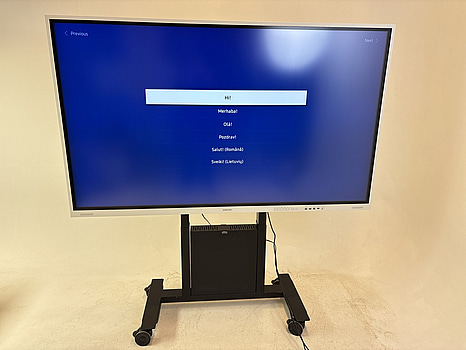 Skärm Samsung Flip, WM85B 85 tum touchskärm inkl. TV-ställ på hjul