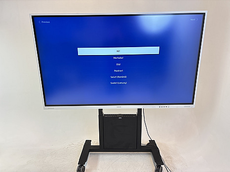 Skärm Samsung Flip, WM85B 85 tum touchskärm inkl. TV-ställ på hjul