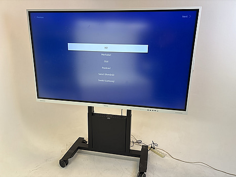 Skärm Samsung Flip WM85B 85 tum touchskärm inkl. TV-ställ på hjul