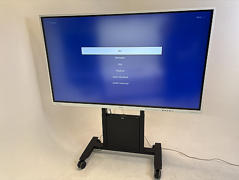 Skärm Samsung Flip, WM85B 85 tum touchskärm inkl. TV-ställ på hjul