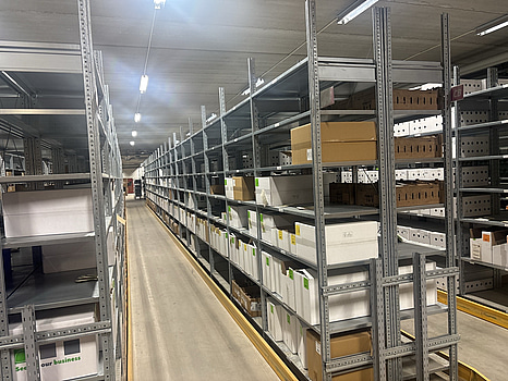 Lagerhyllsystem SSI Schaefer 10 sektioner, höjd 297 cm.