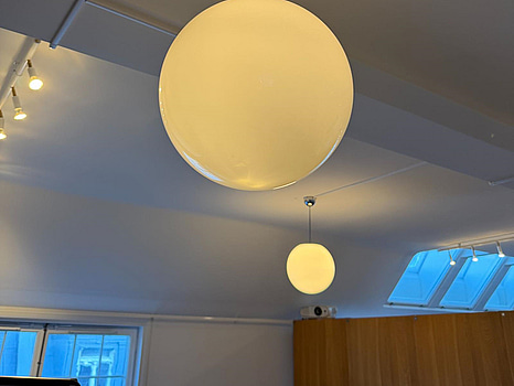 7 st. Taklampor Konsthantverk Glob Opal Blank