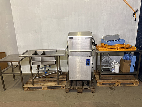Diskmaskin Wexiödisk WD-6C, inkl. 3 st. arbetsbänkar