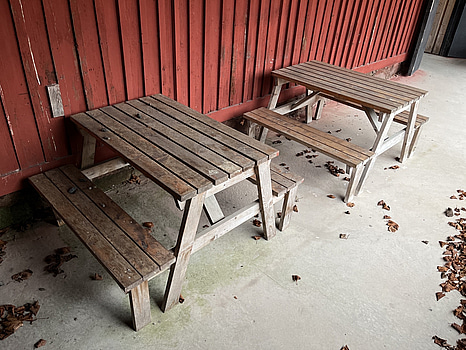 2 st picknickbord i trä – robusta