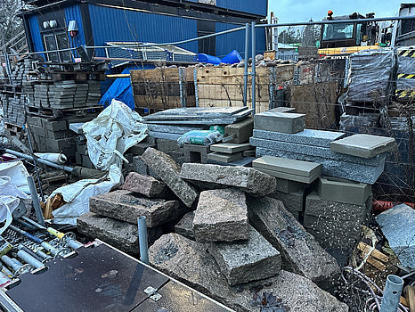 Granitsten och bladad sten olika sorter